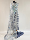 Shibori Grey Georgette Unstitched Suit with Aari Embroidery