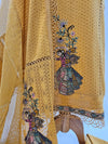 Mustard Muse – Embroidered Pure Cotton Unstitched Suit