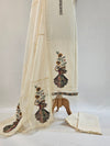 Ivory Elegance: Multicolor Embroidered Cotton Unstitched Suit