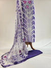 Shibori Purple Georgette Unstitched Suit with Aari Embroidery