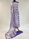 Shibori Purple Georgette Unstitched Suit with Aari Embroidery
