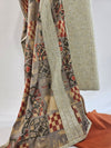 Handloom Cotton Suit with Embroidery & Foil Printed Rayon Stole