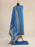 Elegant Blue Rayon Cotton Embroidered Unstitched Suit Set