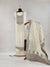 Elegant Cream Kora Cotton Unstitched Suit with Zari & Brown Thread Weave