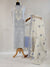 Soft Light Blue Cotton Unstitched Suit with Embroidered Neck and Kota Doria Dupatta