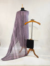 Jacquard Purple Cotton Elegant - Unstitched Suit Set