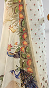 Light Yellow Linen Suit with Pitchwai Art Digital Dupatta