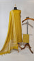 Soft Cotton Mustard Unstitched Suit with Chanderi Block Print Dupatta