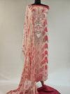 Mehroon Shibori Aari Embroidery Pure Georgette Unstitched Suit Set