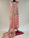 Mehroon Shibori Aari Embroidery Pure Georgette Unstitched Suit Set