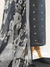Elegant Black Linen Suit Set with Zari Butti & Floral Dupatta